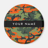 Orange Camouflage Pattern, Your name, Personalize Magneet (Voorkant)