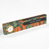 Orange Camouflage Pattern, Your name, Personalize Naambordje