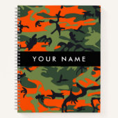 Orange Camouflage Pattern, Your name, Personalize Notitieboek (Voorkant)