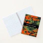 Orange Camouflage Pattern, Your name, Personalize Notitieboek (Binnen)