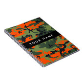Orange Camouflage Pattern, Your name, Personalize Notitieboek (Rechterzijde)