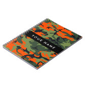 Orange Camouflage Pattern, Your name, Personalize Notitieboek (Linkerzijde)