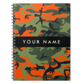 Orange Camouflage Pattern, Your name, Personalize Notitieboek (Voorkant)