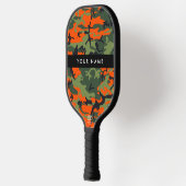 Orange Camouflage Pattern, Your name, Personalize Pickleball Paddle (Links)