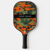 Orange Camouflage Pattern, Your name, Personalize Pickleball Paddle (Achterkant)