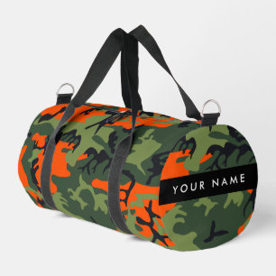 Orange Camouflage Pattern, Your name, Personalize Plunjezak