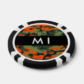 Orange Camouflage Pattern, Your name, Personalize Poker Chips (Enkel)