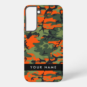 Orange Camouflage Pattern, Your name, Personalize Samsung Galaxy Hoesje