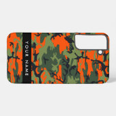 Orange Camouflage Pattern, Your name, Personalize Samsung Galaxy Hoesje (Achterkant horizontaal)