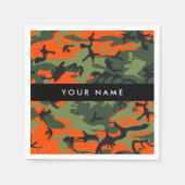 Orange Camouflage Pattern, Your name, Personalize Servet (Voorkant)