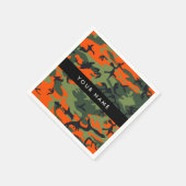 Orange Camouflage Pattern, Your name, Personalize Servet (Hoek)