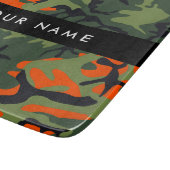 Orange Camouflage Pattern, Your name, Personalize Snijplank (Hoek)