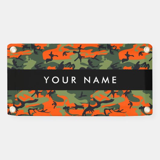 Orange Camouflage Pattern, Your name, Personalize Spandoek (Horizontaal)