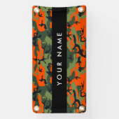 Orange Camouflage Pattern, Your name, Personalize Spandoek (Verticaal)