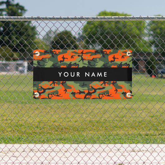 Orange Camouflage Pattern, Your name, Personalize Spandoek (Insitu)
