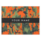 Orange Camouflage Pattern, Your name, Personalize Tafelkleed (Voorkant (Horizontaal))