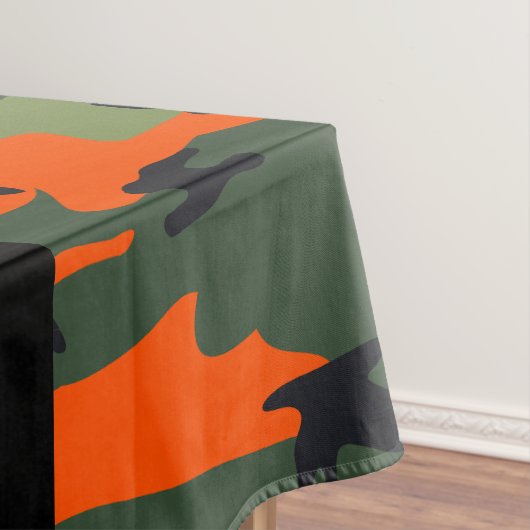 Orange Camouflage Pattern, Your name, Personalize Tafelkleed (Voorbeeld)