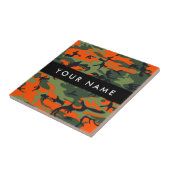 Orange Camouflage Pattern, Your name, Personalize Tegeltje (Zijkant)