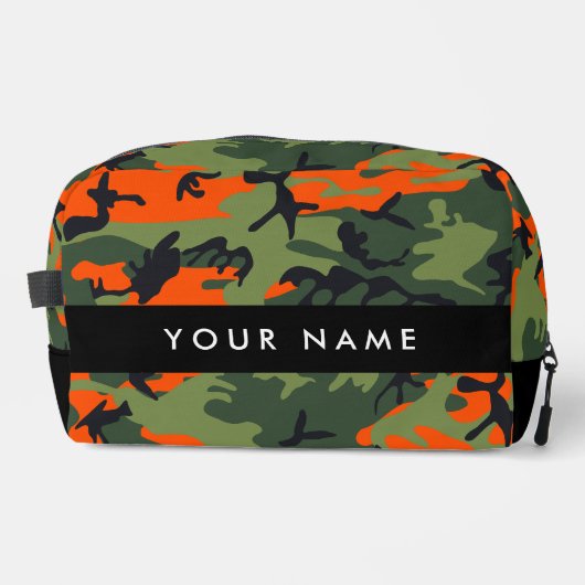 Orange Camouflage Pattern, Your name, Personalize Toilettasje (Voorkant)