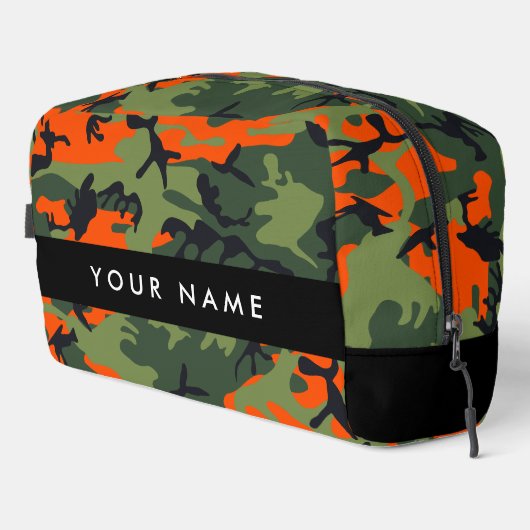Orange Camouflage Pattern, Your name, Personalize Toilettasje (Rechterhoek)