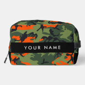 Orange Camouflage Pattern, Your name, Personalize Toilettasje (Achterkant)