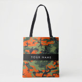 Orange Camouflage Pattern, Your name, Personalize Tote Bag (Voorkant)