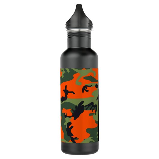 Orange Camouflage Pattern, Your name, Personalize Waterfles (Links)