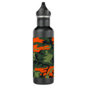Orange Camouflage Pattern, Your name, Personalize Waterfles (Rechts)
