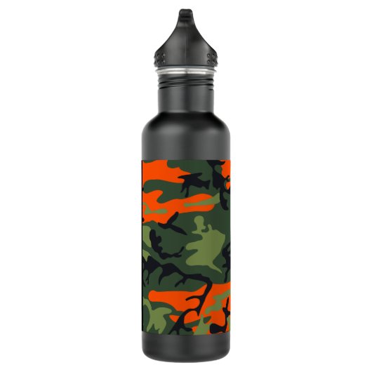 Orange Camouflage Pattern, Your name, Personalize Waterfles (Rechts)