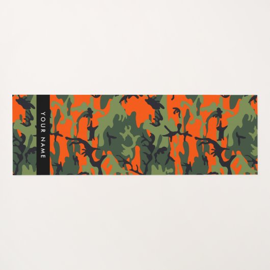 Orange Camouflage Pattern, Your name, Personalize Yogamat (Achterkant (horizontaal))