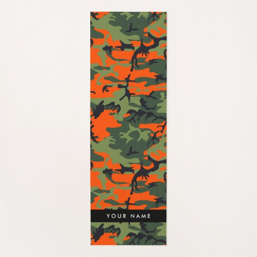Orange Camouflage Pattern, Your name, Personalize Yogamat (Voorkant)