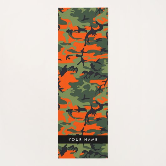Orange Camouflage Pattern, Your name, Personalize Yogamat (Achterkant)