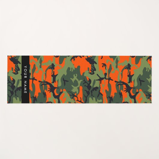 Orange Camouflage Pattern, Your name, Personalize Yogamat (Voorkant (horizontaal))