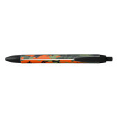 Orange Camouflage Pattern, Your name, Personalize Zwarte Inkt Pen (Achterkant)