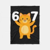 Orange Cat 67 Meme Six Seven Funny Cat Lover Fleece Deken (Voorkant)