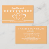 Orange Cat Dog Paw Loyalty Discount Design Visitekaartje (Voorkant / Achterkant)