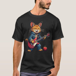 Orange Cat Guitar Player T-shirt