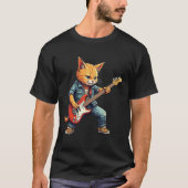Orange Cat Guitar Player T-shirt (Voorkant)