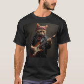 Orange Cat Guitar Player T-shirt (Voorkant)