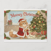 Orange Cat Holiday Postcard Feestdagenkaart (Voorkant)