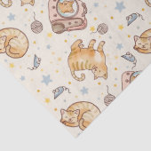 Orange Cat in a Backpack, Stars, and Yarn Tissuepapier (Detail)