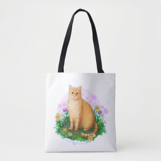 Orange Cat in the Flower Patch Tote Bag (Voorkant)