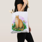 Orange Cat in the Flower Patch Tote Bag (Dichtbij)