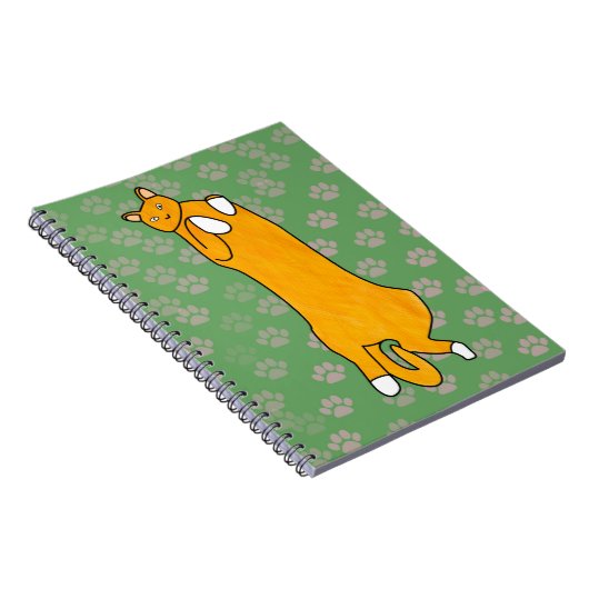 Orange Cat Laying on Back Notitieboek (Rechterzijde)