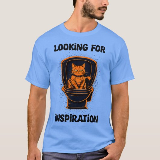 Orange cat looking for inspiration t-shirt (Voorkant)