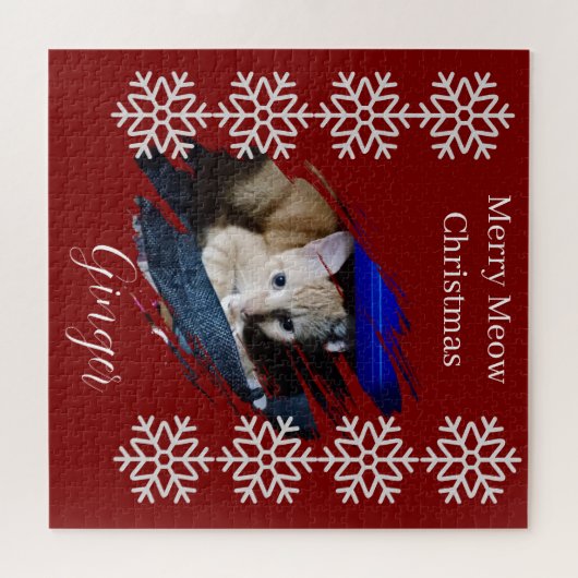 Orange Cat Photo Text Customize Legpuzzel (Horizontaal)