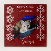 Orange Cat Photo Text Customize Legpuzzel (Verticaal)