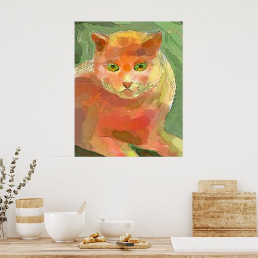 Orange Cat Poster (Keuken)