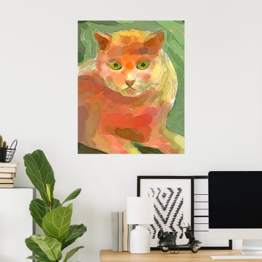 Orange Cat Poster (Thuiskantoor)