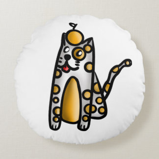 Orange Cat Rond Kussen